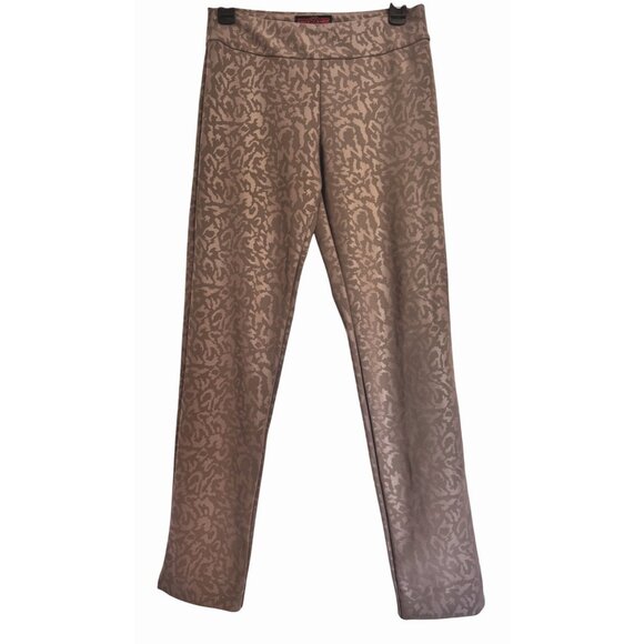 Krazy Larry Microfiber Dress Pants Size 2 Pull On Brown Print NWT Stretchy Slim - Picture 8 of 8